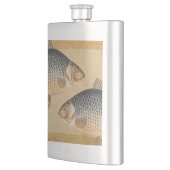 Karpervisvisserij schilderij zoetwater heupfles (Links)