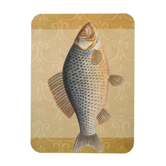 Karpervisvisserij schilderij zoetwater magneet (Verticaal)