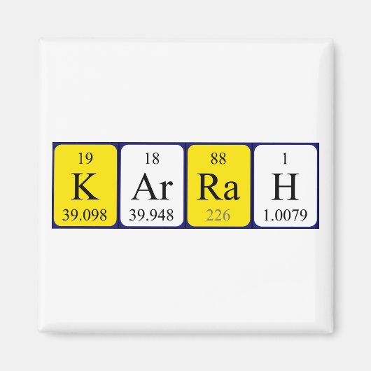 Karrah periodieke table name magnet magneet (Voorkant)