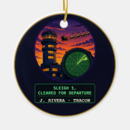 Karrenslee 1 vrijgegeven voor vertrek ATC Kerstmis Keramisch Ornament