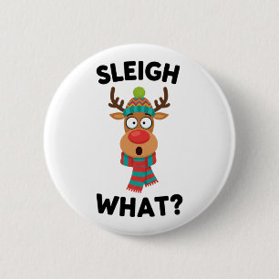 Karrenslee Wat? Grappige Rendier Kerst Ronde Button 5,7 Cm
