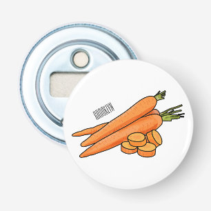 Karrot cartoon illustratie button flesopener