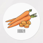 Karrot cartoon illustratie labels (Design 2)