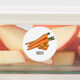 Karrot cartoon illustratie labels