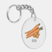 Karrot cartoon illustratie sleutelhanger (Voorkant Links)