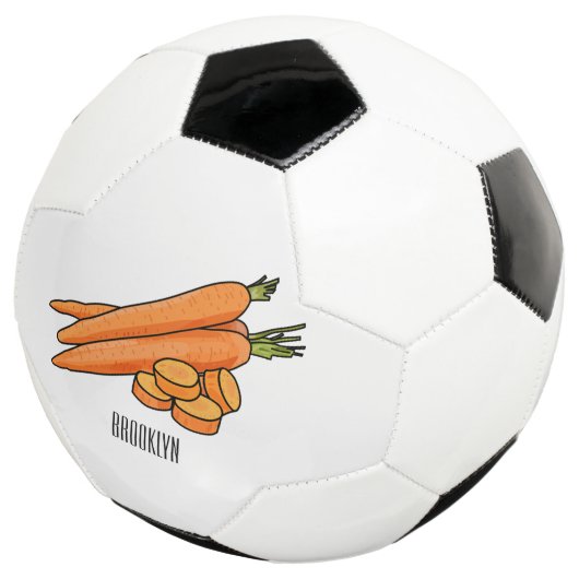 Karrot cartoon illustratie voetbal (Drie kwart)