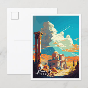 Kars Turkije vintage reisillustratie Briefkaart