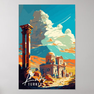 Kars Turkije vintage reisillustratie Poster