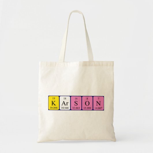Karson Periodieke Naam canvas tas (Voorkant)