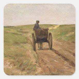 Kart in Katwijk, 1889 Vierkante Sticker