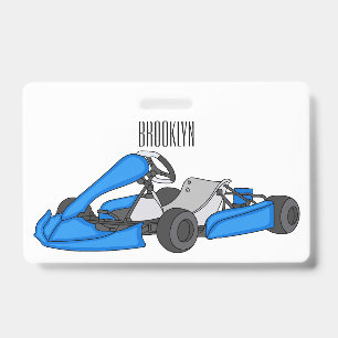 Kart race cartoonillustratie badge
