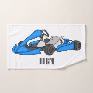 Kart racing cartoon afbeelding bad handdoek