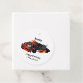 Kart racing cartoon afbeelding bedankjes labels (In situ)