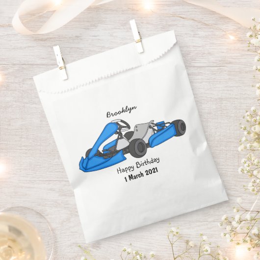 Kart racing cartoon afbeelding bedankzakje (Geknipt)