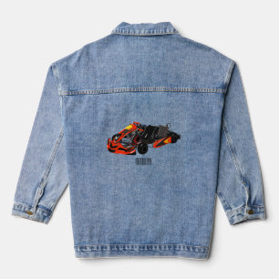 Kart racing cartoon afbeelding denim jacket