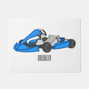 Kart racing cartoon afbeelding deurmat