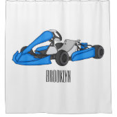 Kart racing cartoon afbeelding douchegordijn (Voorkant)