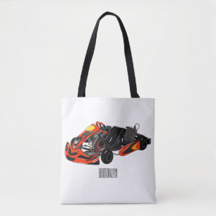 Kart racing cartoon afbeelding draagtas