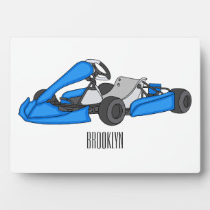 Kart racing cartoon afbeelding fotoplaat