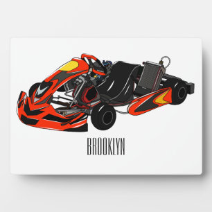 Kart racing cartoon afbeelding fotoplaat