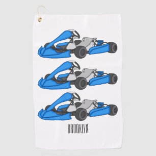 Kart racing cartoon afbeelding golfhanddoek