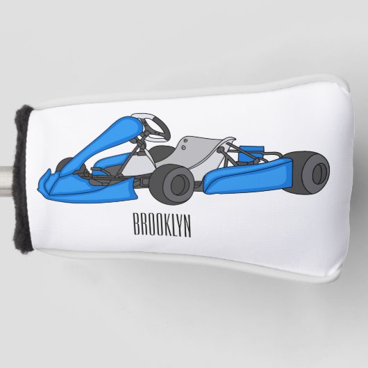 Kart racing cartoon afbeelding golfheadcover (Voorkant)