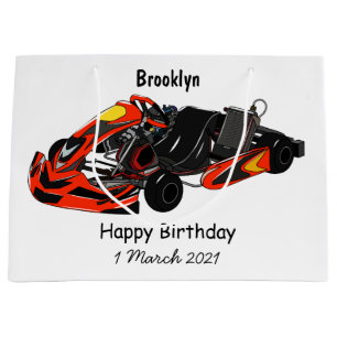 Kart racing cartoon afbeelding groot cadeauzakje