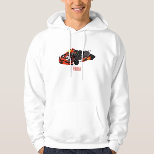 Kart racing cartoon afbeelding hoodie (Voorkant)