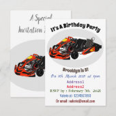 Kart racing cartoon afbeelding kaart (Voorkant / Achterkant)