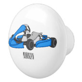 Kart racing cartoon afbeelding keramische knop (Rechts)