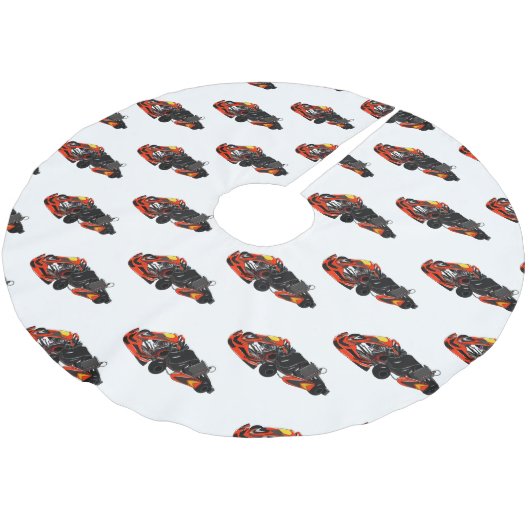 Kart racing cartoon afbeelding kerstboom rok (Gekanteld)