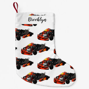Kart racing cartoon afbeelding kleine kerstsok