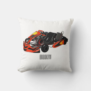 Kart racing cartoon afbeelding kussen