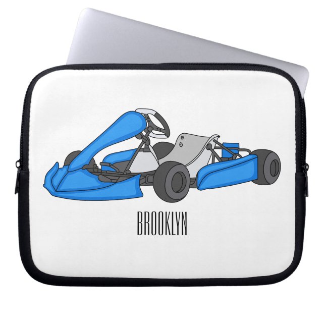 Kart racing cartoon afbeelding laptop sleeve (Voorkant)