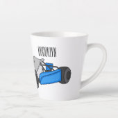 Kart racing cartoon afbeelding latte mok (Rechts)