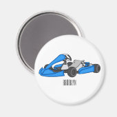 Kart racing cartoon afbeelding magneet (Voorkant / Achterkant)