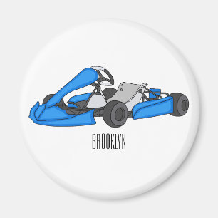 Kart racing cartoon afbeelding magneet