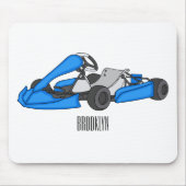 Kart racing cartoon afbeelding muismat (Voorkant)