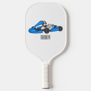Kart racing cartoon afbeelding pickleball paddle
