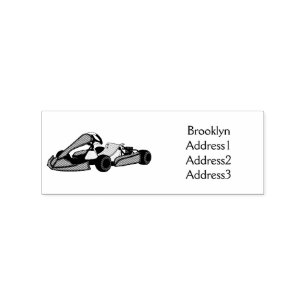Kart racing cartoon afbeelding 	rubberstempel