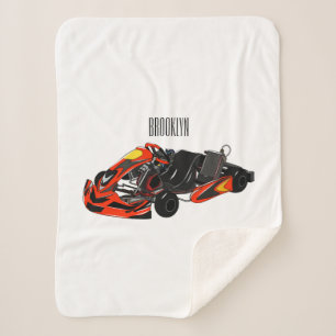 Kart racing cartoon afbeelding sherpa deken