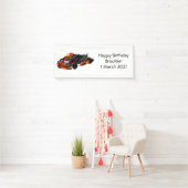 Kart racing cartoon afbeelding spandoek (Insitu)