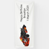 Kart racing cartoon afbeelding spandoek (Verticaal)