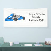 Kart racing cartoon afbeelding spandoek (Beurs)