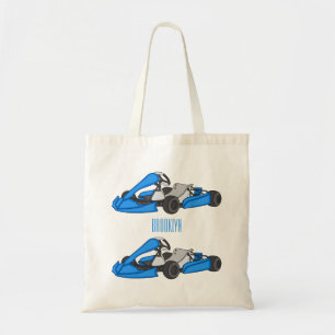 Kart racing cartoon afbeelding tote bag