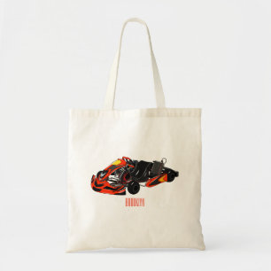 Kart racing cartoon afbeelding tote bag