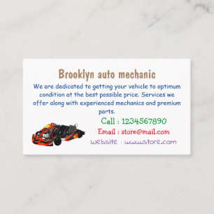 Kart racing cartoon afbeelding visitekaartje