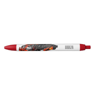 Kart racing cartoon afbeelding zwarte inkt pen