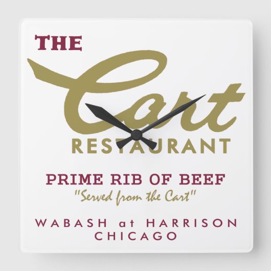 Kart Restaurant, Wabash and Harrison, Chicago, IL Vierkante Klok (Voorkant)