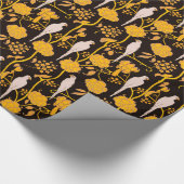 KARTDECO-GEEL, WITTE DELEN OP ZWART CADEAUPAPIER (Hoek)